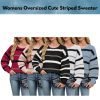 Womens Oversized Cute Striped Sweater