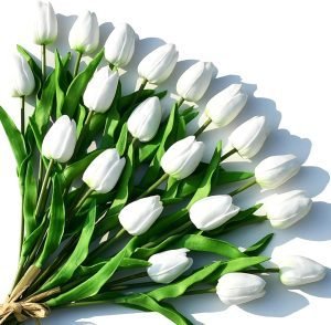Artificial White Tulips 20 Pcs