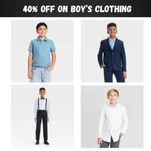 Target is offering Up To 40% Off on Boy’s Clothing !