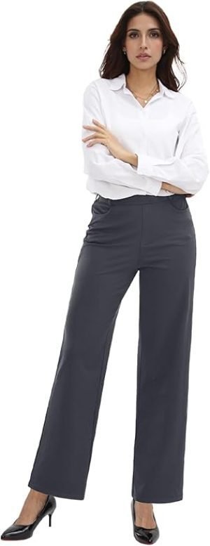 TOPYOGAS Women’s High Waist Wide Leg Dress Pants