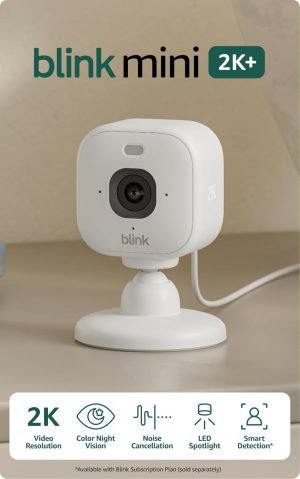Blink Mini 2K+ Newest Model Plug-in Home Security Camera