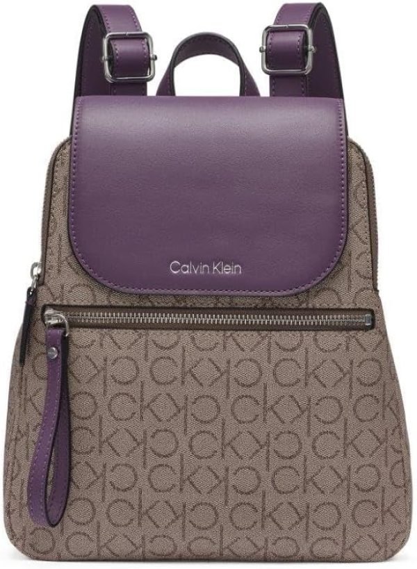 Calvin Klein Women’s Elaine Signature Key Item Flap Backpack