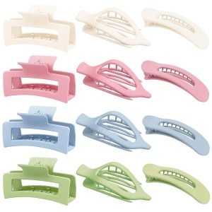 Flat Hair Clips for Women – 12 Pack