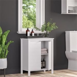 Two Door Floor Bathroom Storage Cabinet 