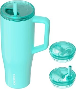Tumbler with Handle and Hidden Straw