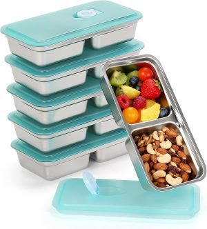 6 Pack Stainless Steel Snack Containers
