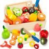 Wooden Play Food Set for Toddlers