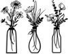 3-Piece Black Metal Flowers Wall Art