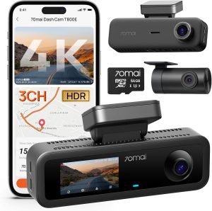 4K Dash Cam Front and Rear Inside