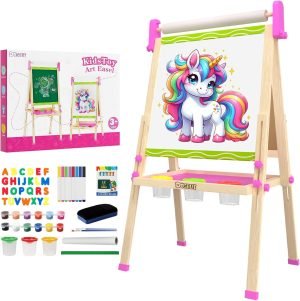 Wooden Easel with Paper Roll for Kid