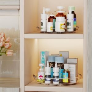 2 Pack Turntable Organizer for Cabinet