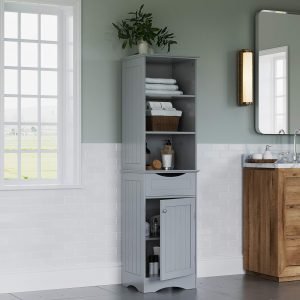 Gray Ashland Bathroom Freestanding Storage Cabinet