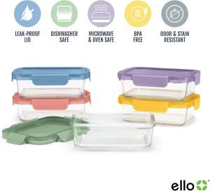 Ello Glass Meal Prep Sets