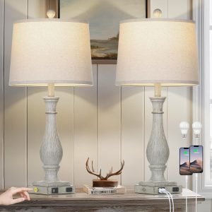Farmhouse Table Lamps Set of 2