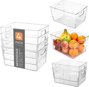 4 Pack Plastic Storage Bins