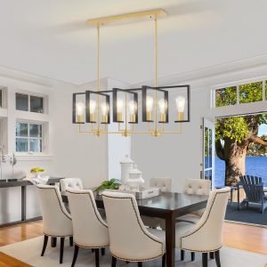 37.8″ Industrial Modern Kitchen Island Chandelier 8-Light