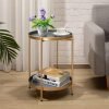 2-Tier Round Gold Side Table