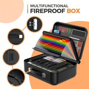 Fireproof Document Box with Combination Lock