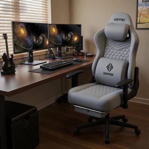 Gaming Chair Suede Fabric with Speakers Massage