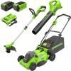 Greenworks Cordless Lawn Mower + Blower
