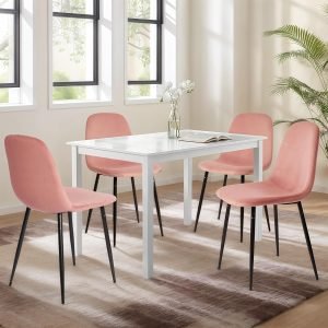 Modern Velvet Chairs with Metal Legs