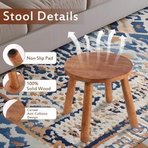 Round Solid Wooden Step Stool