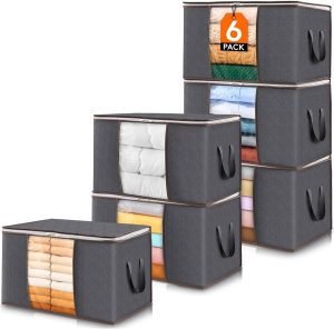 6-Pack Clothes Storage Bins with Lids 