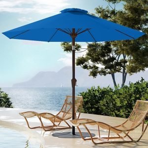 PatioKingdom Auto-Tilt 9FT Patio Umbrella