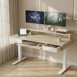 Electric Standing Desk with 2 Drawers