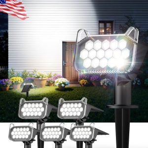 6 Pack Solar Spot Lights Outdoor Waterproof