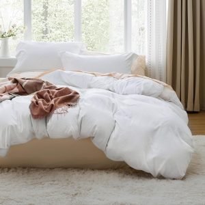 Bedsure White Duvet Cover King Size  3 Piece 