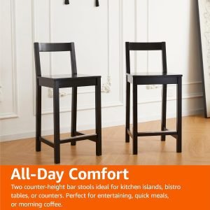 Amazon Basics Wooden Counter Height Bar Stool