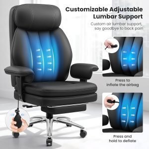 Ergonomic Office Chair 400lbs with Inflatable Lumbar 