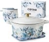 CAROTE 5 QT Cast Iron Dutch Oven Pot with Lid