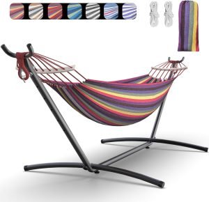 Double Hammock with Heavy-Duty Steel Stand