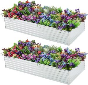 2 Pack Galvanized Raised Garden Beds