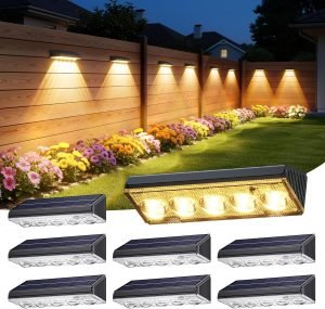 Solar Fence Lights Outdoor Waterproof