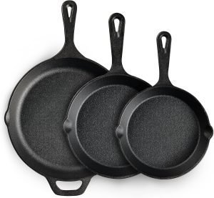 Cast Iron Skillet 3-Piece Set