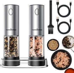 Electric Salt and Pepper Grinder Set