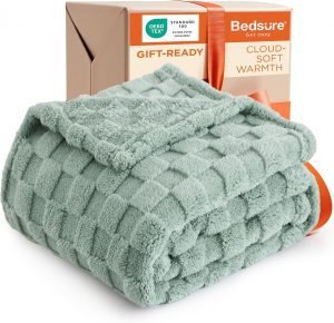 Bedsure GentleSoft Sage Green Throw Blanket for Couch