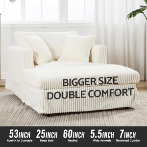 Indoor Chaise Lounge Chair with Ottoman 