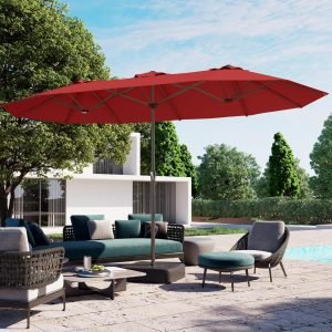 15FT Large Patio Umbrella with Base