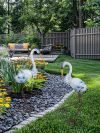Large Metal Heron Standing Yard Art