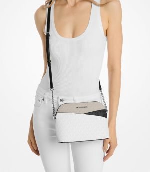 Michael Kors Jet Set Travel Color-Block Signature Logo Crossbody Bag