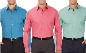 Van Heusen Men’s Regular Fit Point Collar Poplin Dress Shirt