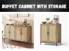Buffet Cabinet with Storage Rattan Storage Cabinet with Doors