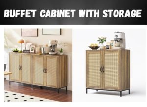 Buffet Cabinet with Storage Rattan Storage Cabinet with Doors