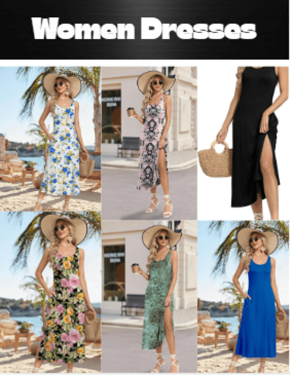 Women’s Boho Maxi Dress with Pockets