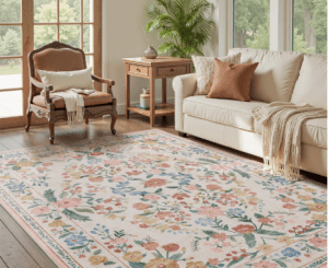 Vintage Floral 5×7 Area Rug for Living Room