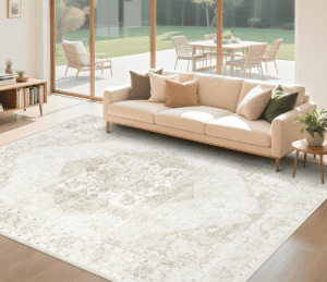 6×9 Machine Washable Area Rug for Living Room